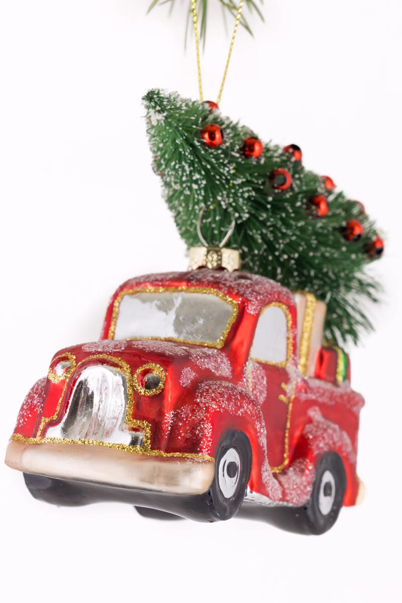 Red Pick-Up Truck Ornament - Image 3