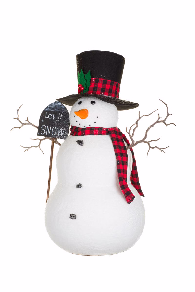 White "Let It Snow" Snowman - Image 2